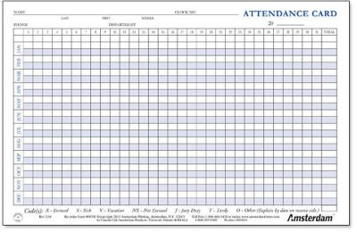Attendance Cards