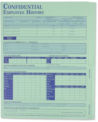 Employee History Folder Green