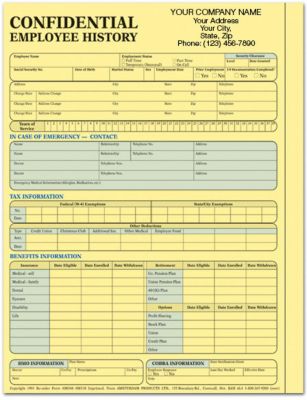 Employee History Folder Yellow Imp