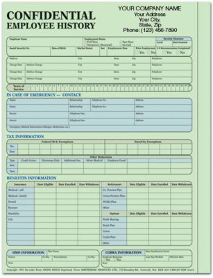 Employee History Folder Green Impr