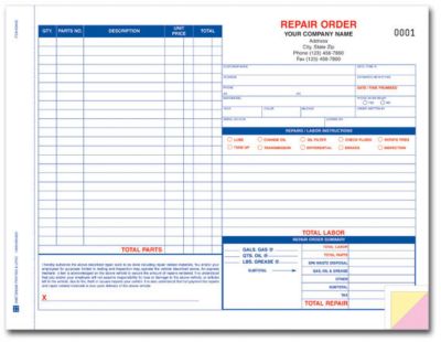 Repair Order 3Pt 8.5X7.623 Ncr