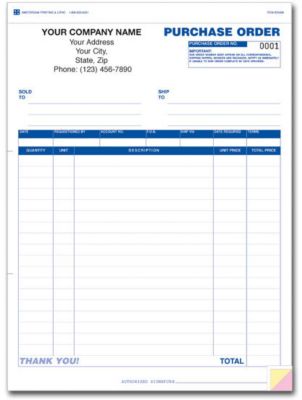 Purchase Order Ncr 2 Part 8.5 X 11