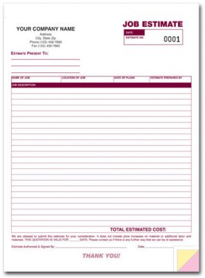 Contractor Job Estimate