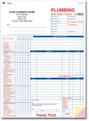 Plumbing Work-Order 3Pt 8.5X11