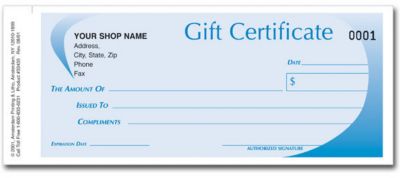 Retail Gift Certificate