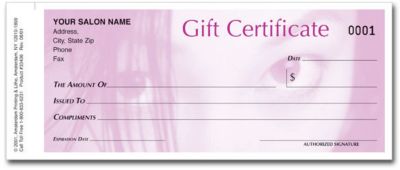 Beauty Gift Certificate