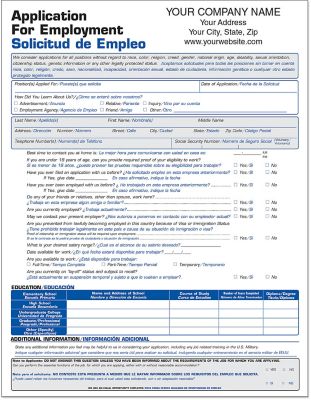 Employment Application Short Biling