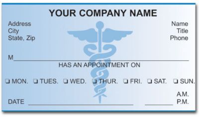 Doctor Appointment Cards