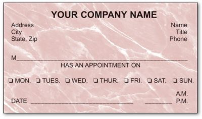 Rose Marble Appointment Cards