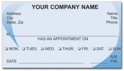 Retail Appointment Cards