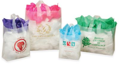 Frosted Shopping Bag W/Loop Handle