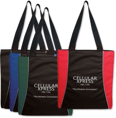 Embroidered Vertical Two-Tone Tote