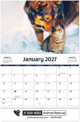 Cats And Dogs Wall Calendar
