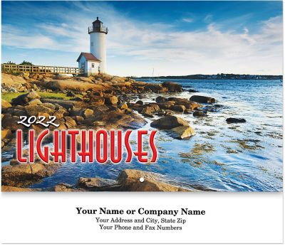 Lighthouse Wall Calendar Stapled