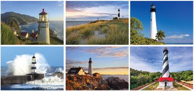 Lighthouse Wall Calendar Stapled