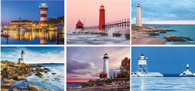 Lighthouse Wall Calendar Stapled