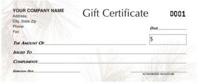Holiday Gift Certificate