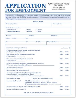 Employment App.(No Ss#)-Imp.