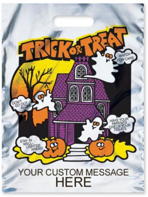 Metallic Haunted House Bag 11X15