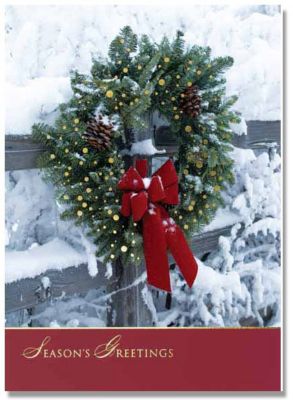 Outdoor Wreath Holiday Card