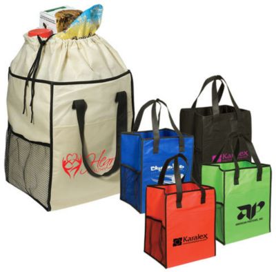 Non-Woven Drawstring Grocery Tote