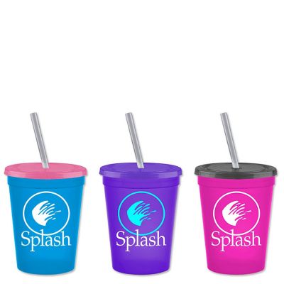 Stadium Cup With Lid & Straw 16 Oz