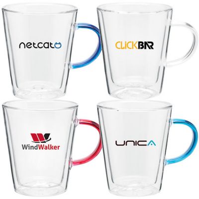 Vista Glass Mug W/Colored Handle