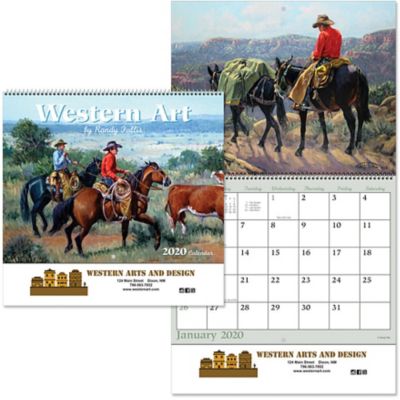 Western Art Spiral Wall Calendar