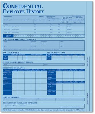 Employee History Folder - Blue