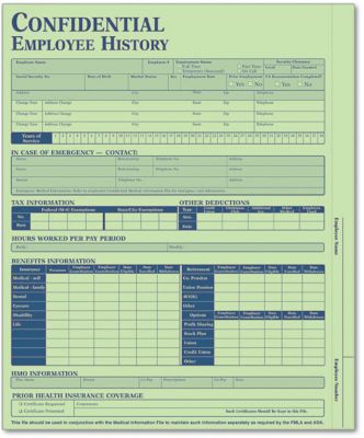 Employee History Folder - Green