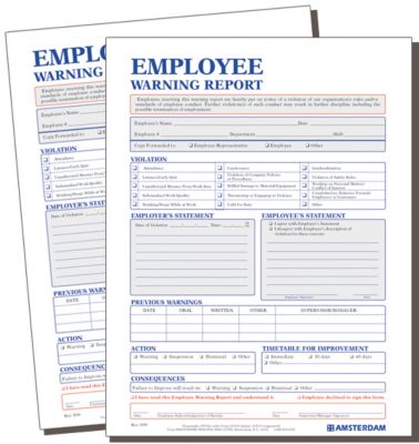 Employee Warning Report Forms