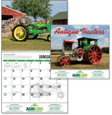 Antique Tractors Wall Cal-Spiral