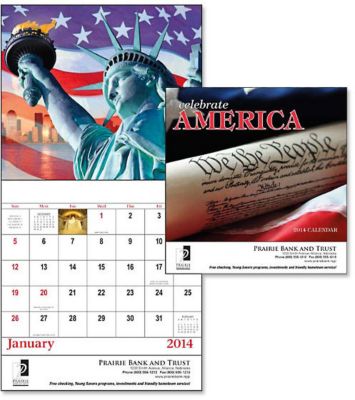 America Wall Calendar Stitched