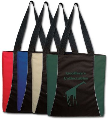 Upscale Two Tone Tote Embroidered