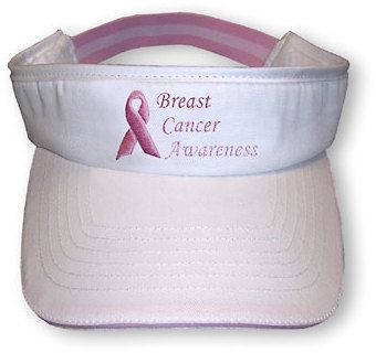 Bca Pink Ribbon White Visor