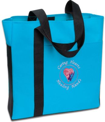 Caring Hearts Sky Blue Tote