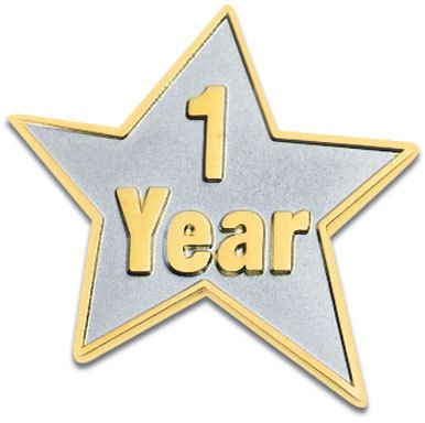1 Year Star Lapel Pin