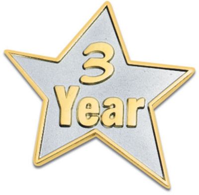 3 Year Star Lapel Pin