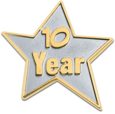 10 Yr Star Service Award Pin