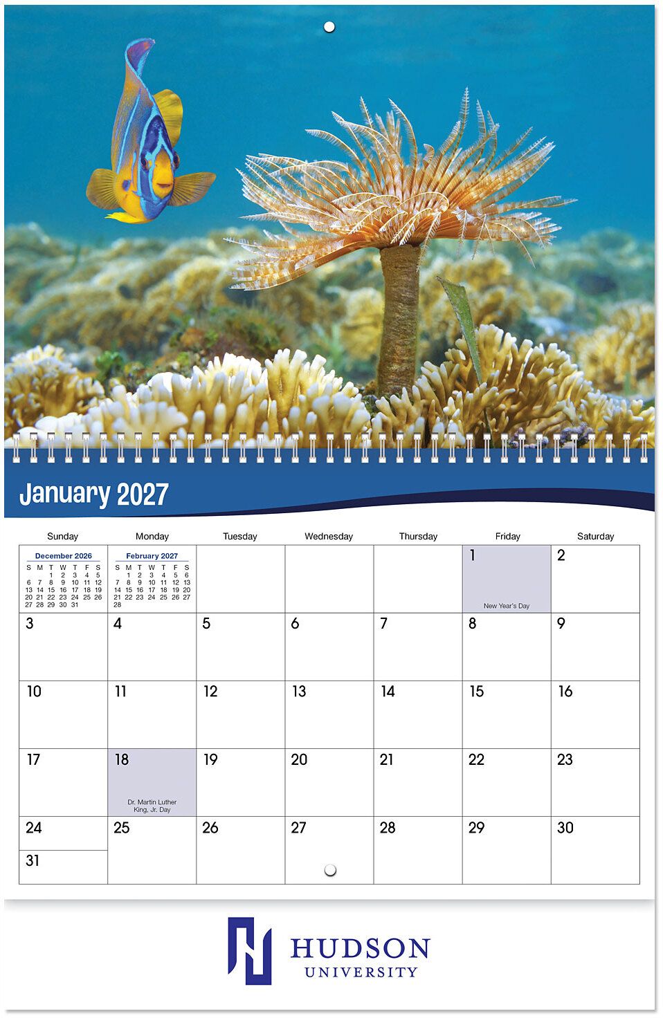 UNDERWATER WORLD SPIRAL WALL CALENDAR 5