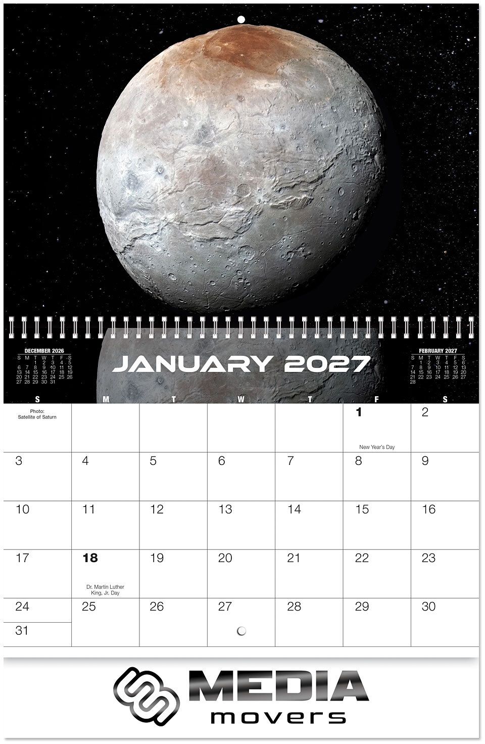 LUXE IMAGES FROM SPACE SPIRAL WALL CALENDAR 8