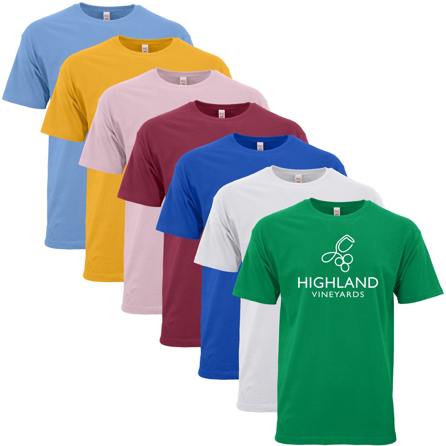 M&O UNISEX GOLD SOFT T-SHIRT 100% COTTON SCREENED 7