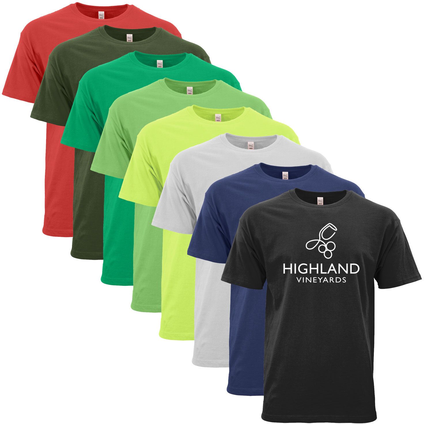 M&O UNISEX GOLD SOFT T-SHIRT 100% COTTON SCREENED 8