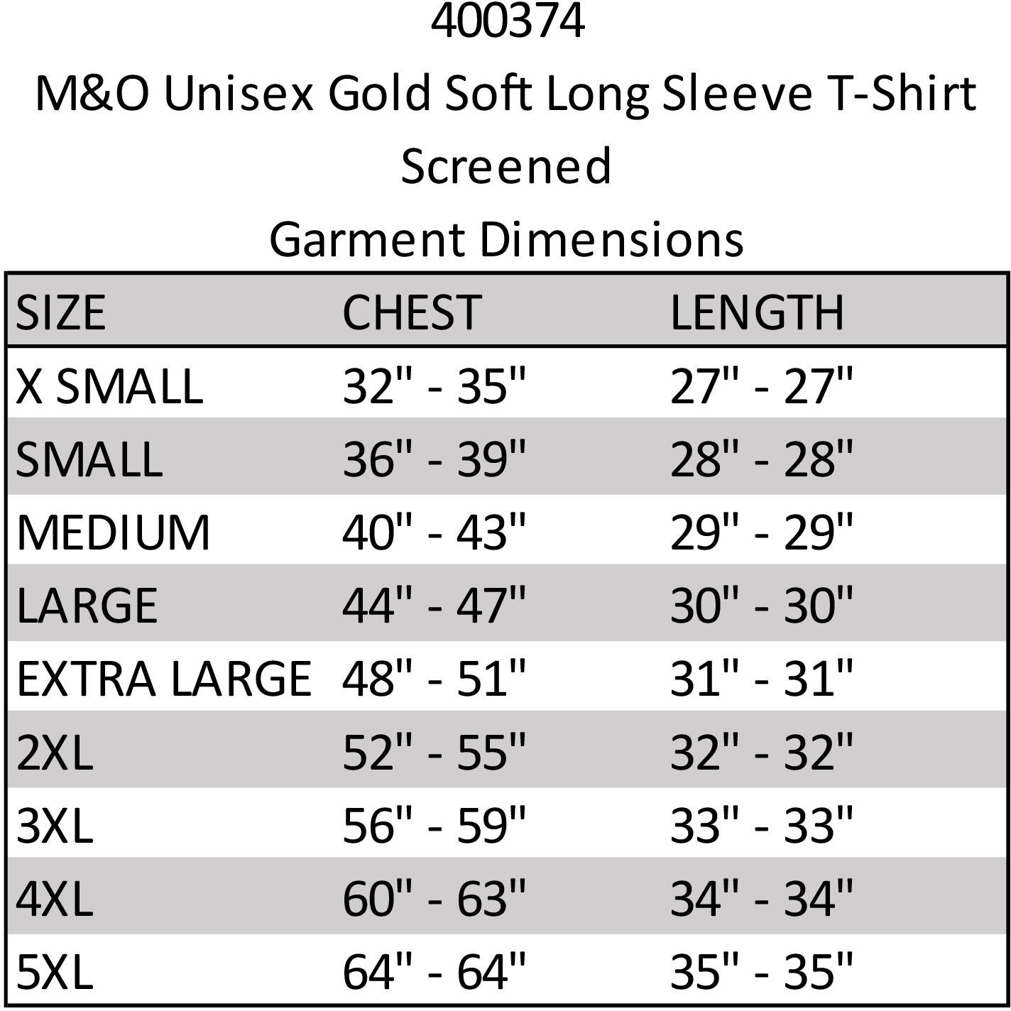 M&O UNISEX GOLD SOFT LONG SLEEVE T-SHIRT SCREENED 11