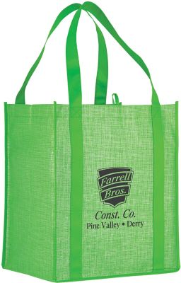 Clearance Promotional Items | Cheap Promo Items: Reusable Silver Tone Colossal Grocery Tote Bag