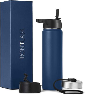 64 oz Insulated Wide Mouth Water Bottle with Straw Lid – Iron Flask