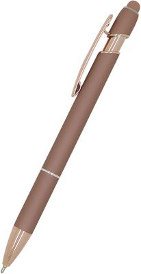 Custom Mineral Alpha Soft Touch Pen with Rose Gold Trim
