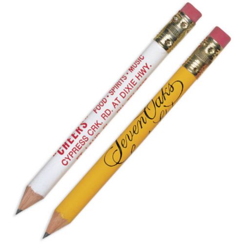 Round Golf Pencil With Eraser