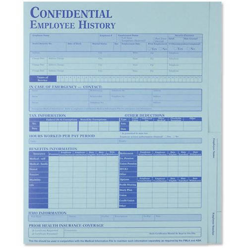 Employee History Folder Blue (Packs)25 Per Pack