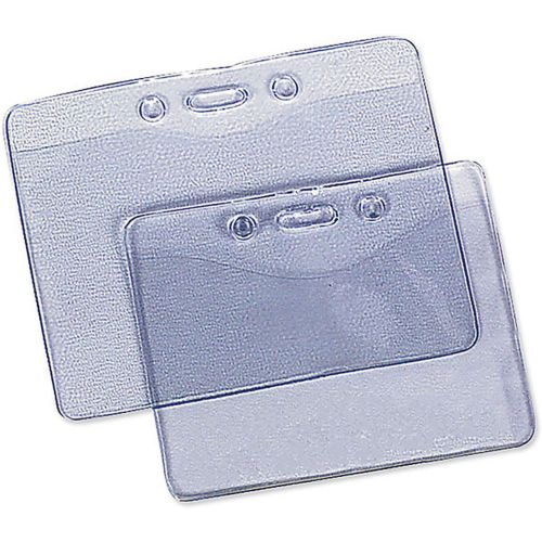 Horizontal Vinyl Badge Pouch With Holes 4.25 x 3.5